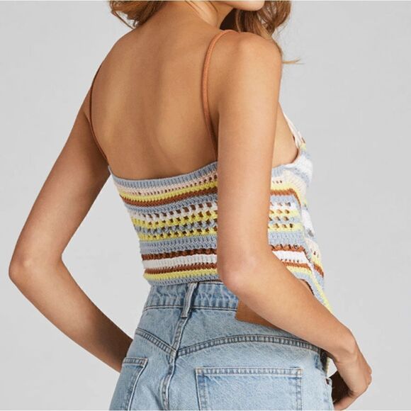 525 America Fauxchet Chevron Striped Colorful Cami Size Medium NWT - Picture 2 of 14